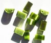 10 8x12mm Half-Moon Olive Double Holed Fiber Optic Spacer Beads